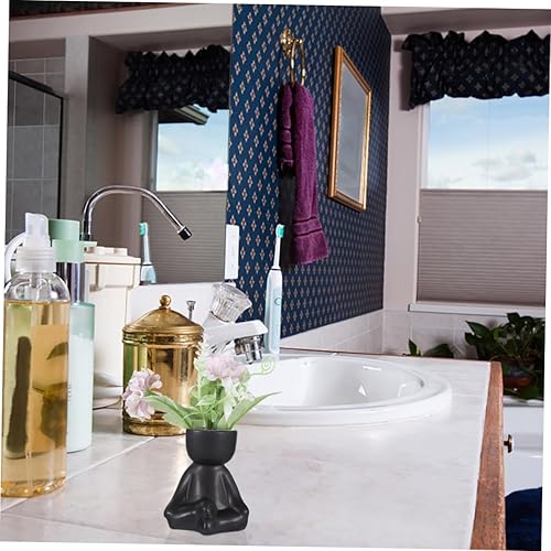 Miniatura 3 de Didiseaon Planta de cerámica humanoide única decorativa mini cuerpo planta para oficina en casa