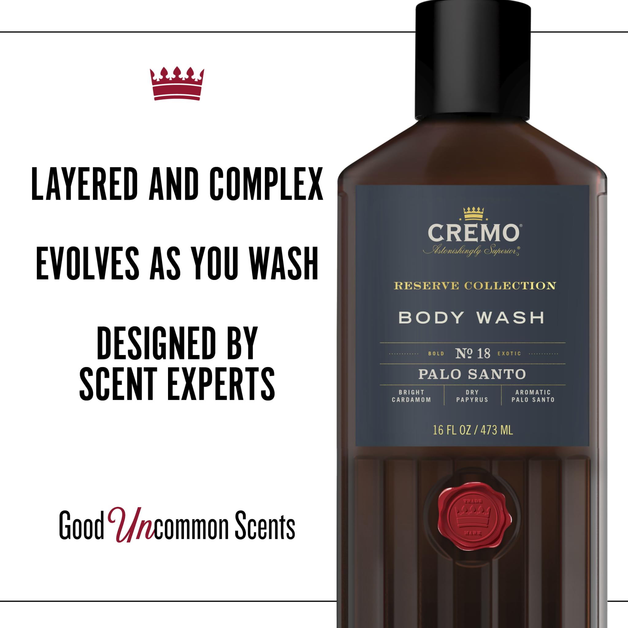 CREMO - Zestaw upominkowy Bourbon & Oak dla mężczyzn - woda toaletowa 100 ml i płyn do mycia ciała 473 ml - pikantny zapach