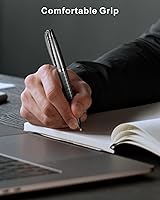 Vista 4 de Bolígrafos Cambond de tinta negra - Bolígrafos a granel de metal para diarios, regalos, negocios, hombres, policía, asistentes de vuelo, punta media