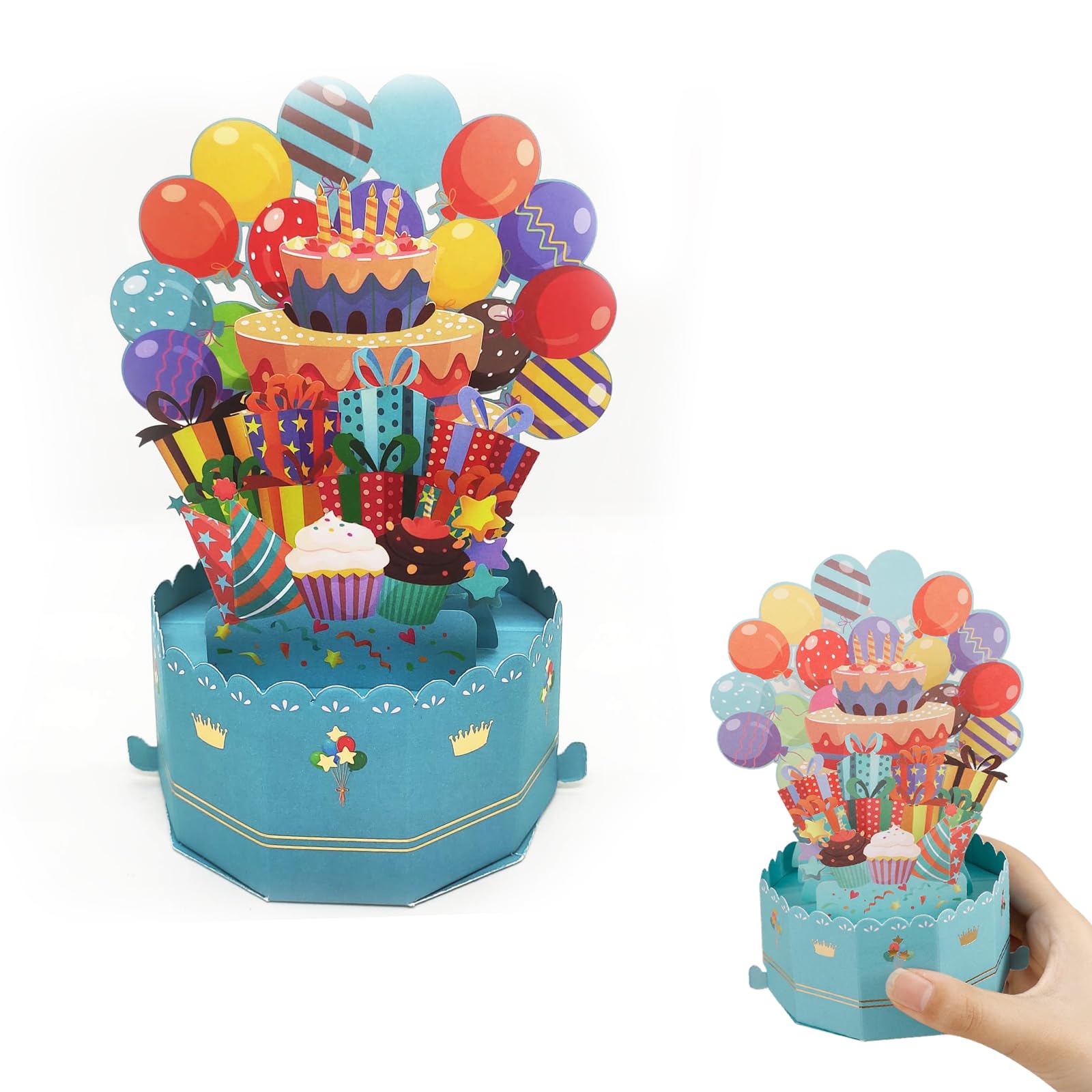 3D Pop Up Birthday Cards - Balloons Pop- Up Greeting Card with Envelope for Husband Wife Mum Dad Friends Kids