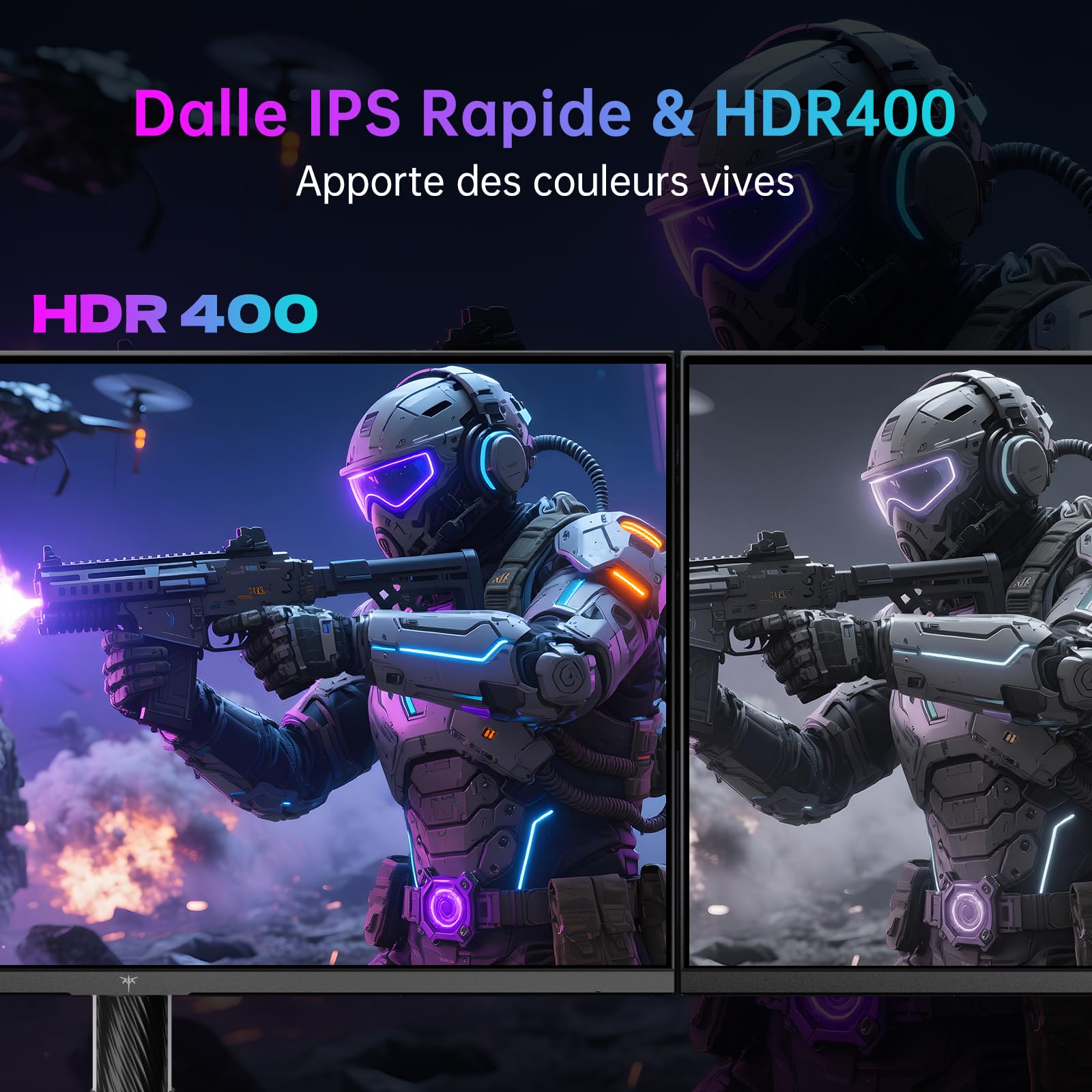 KTC Ecran Gaming 4K 27 Pouces, Double Mode 4K@160Hz / FHD@320Hz Changement Transparent, Panneau IPS Rapide, 1ms, HDR400, Adaptive Sync, 125% sRGB, 97% DCI-P3, ΔE<2, USB C 90W, KVM, H27P6