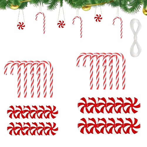 48 Pcs Fake Candy Christmas Decorations Peppermint Candy Decorations Christmas