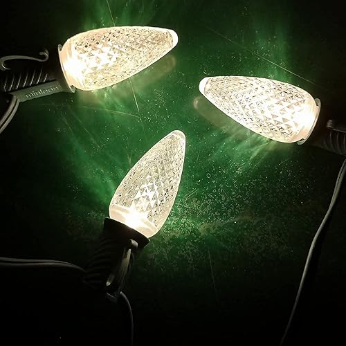 Miniatura 3 de UL IP65 - Juego de 25 bombillas LED E17 C9 de color blanco cálido para Navidad, bombillas de repuesto impermeables y regulables para decoración de