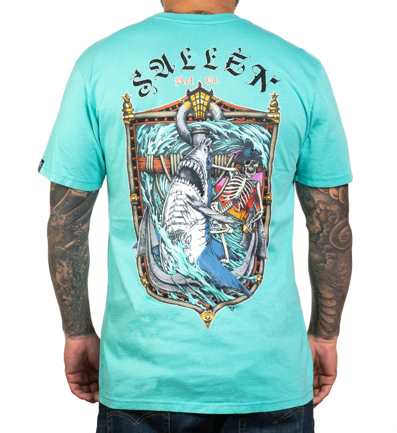 SullenSullen Men's Nautical Crest Shark Capsule Tattoo Lifestyle Graphic Premium Short Sleeve Tee