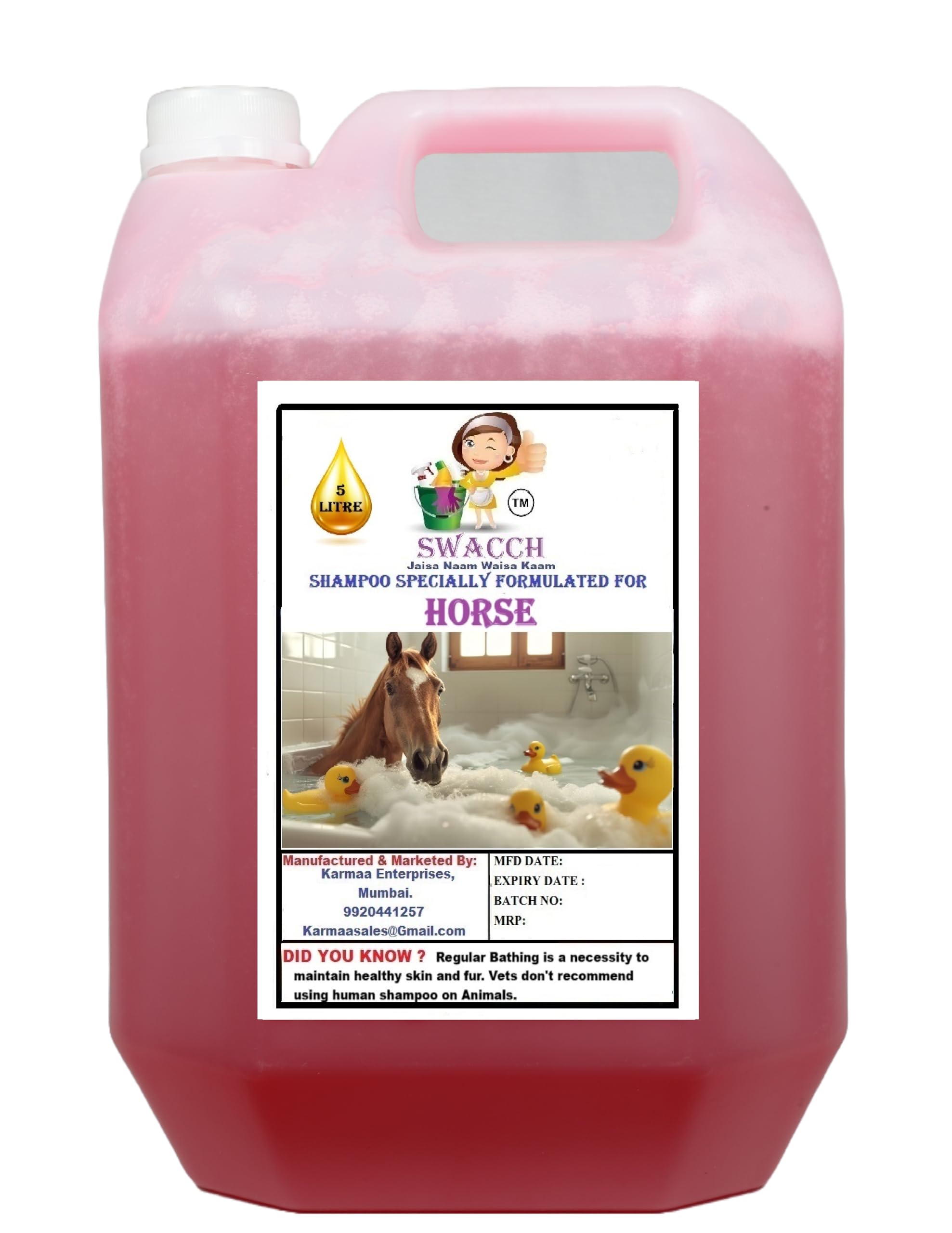 Shampoo Specially Formulated for Horse (5 Litre) Jasmine