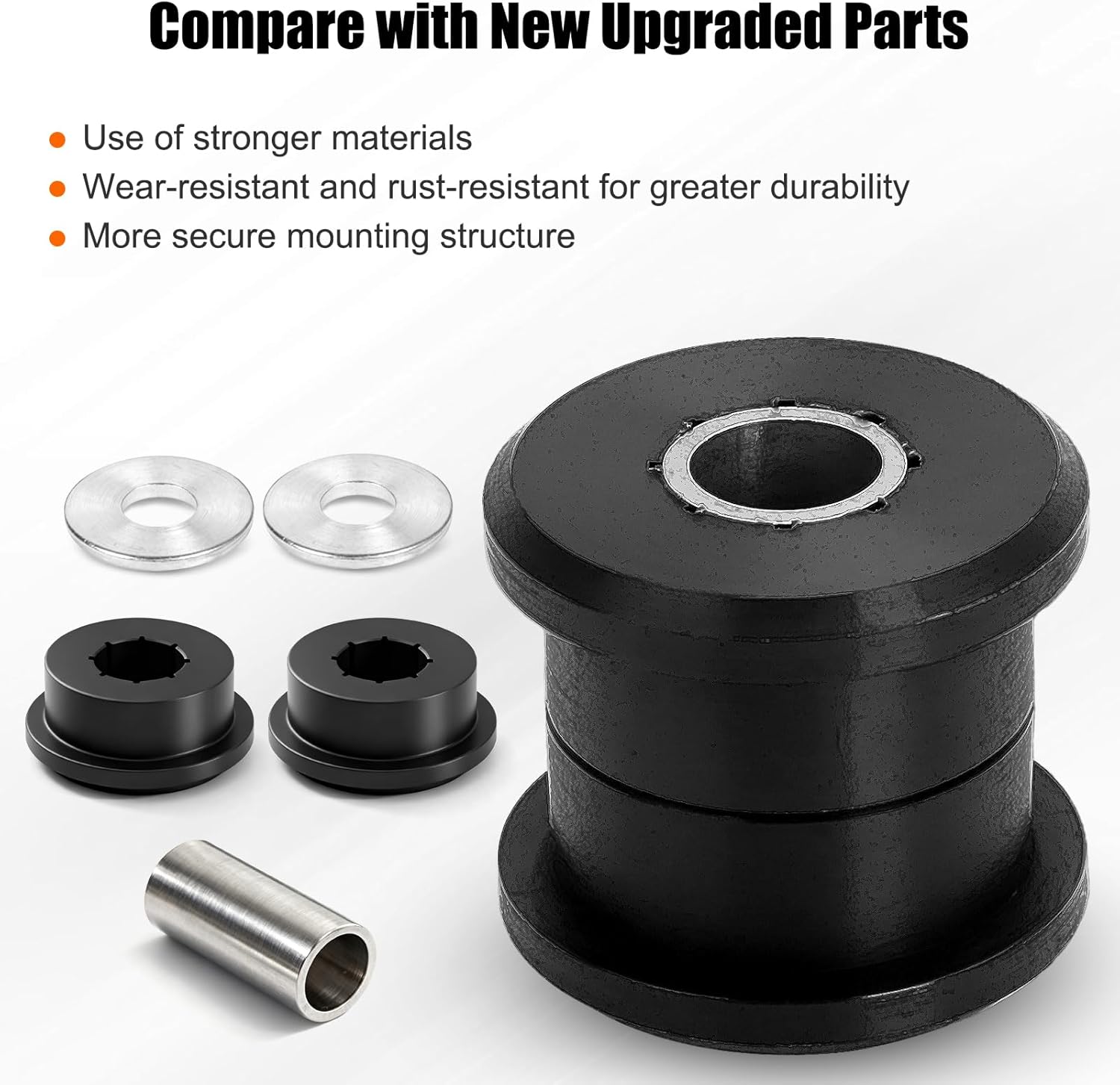 10PCS Polyurethane Front Differential Side Mount Bushing Kit for Hummer H3 2006 2007 2008 2009 2010, Superior Vibration Dampening & Noise Reduction
