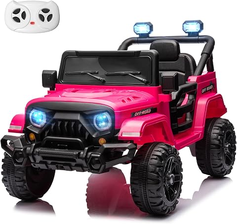 Kids Electric Ride-On Truck with Remote Control, 12V, Pink
