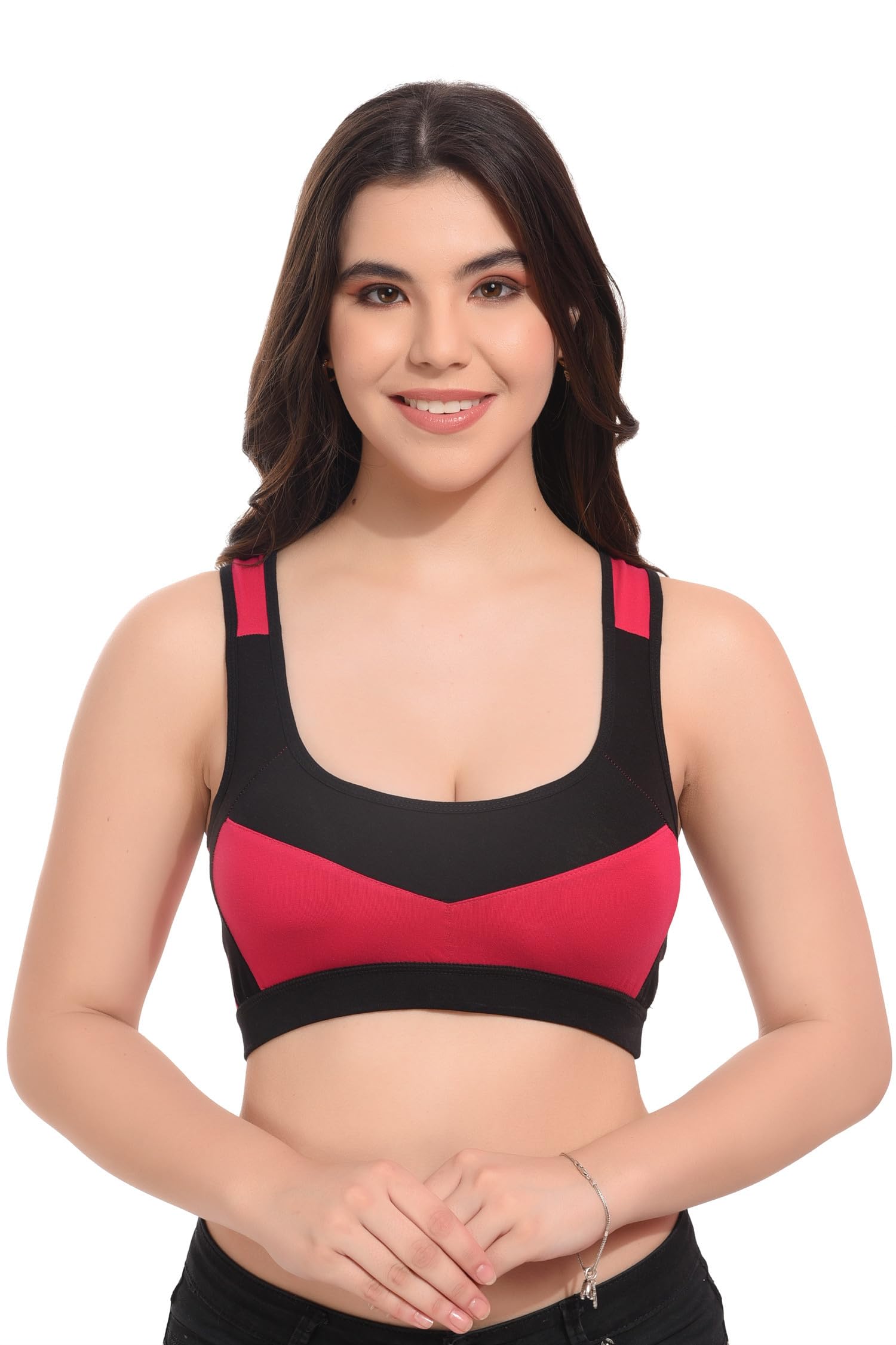 LILYSILKWomen's Padded Gym Active Sports Bra with Removable Pads/Detachable Pads, Pink, 30