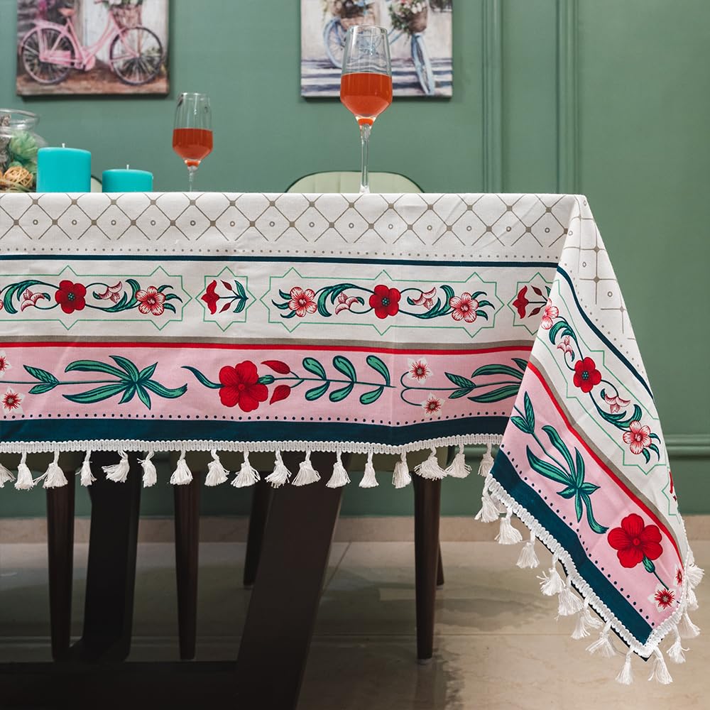 See full amazon price history chart for Urban Space 100% Cotton Dining Table Cover 4 Seater, Printed Cotton Table Cloth for Center Table with Boho Tassels, 48" x 72" - (4 Seater, Hibiscus Bloom Border Pink) Urban Space 100% Cotton Dining Table Cover 4 Seater, Printed Cotton Table Cloth for Center Table with Boho Tassels, 48" x 72" - (4 Seater, Hibiscus Bloom Border Pink) (B0CF371YKS) Amazon Price History, Amazon Price Tracker