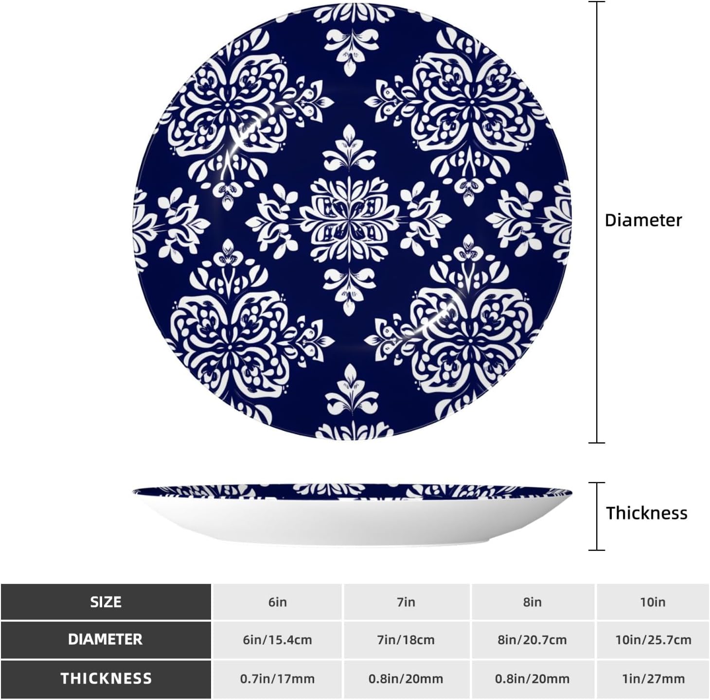 Mexican Flower Style Ceramic Plate Display Home Display With Stand Wall Hanging Plate For Home Decor 10 Inch