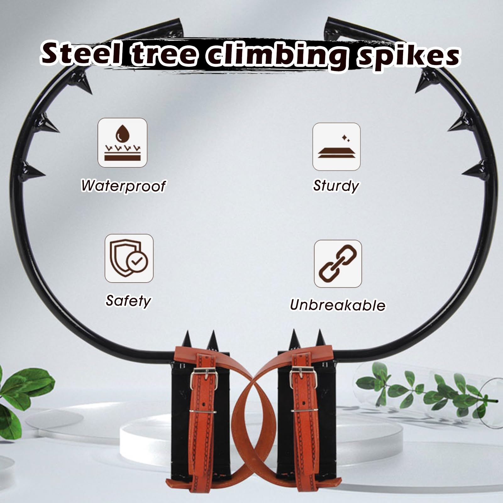 Generico Punte per Arrampicata sugli Alberi ad Alta Resistenza - Attrezzatura ergonomica per Arrampicata su Tronchi e Raccolta di Frutta - Attrezzatura per Arrampicata su Pali in Legno da 15,7'' per