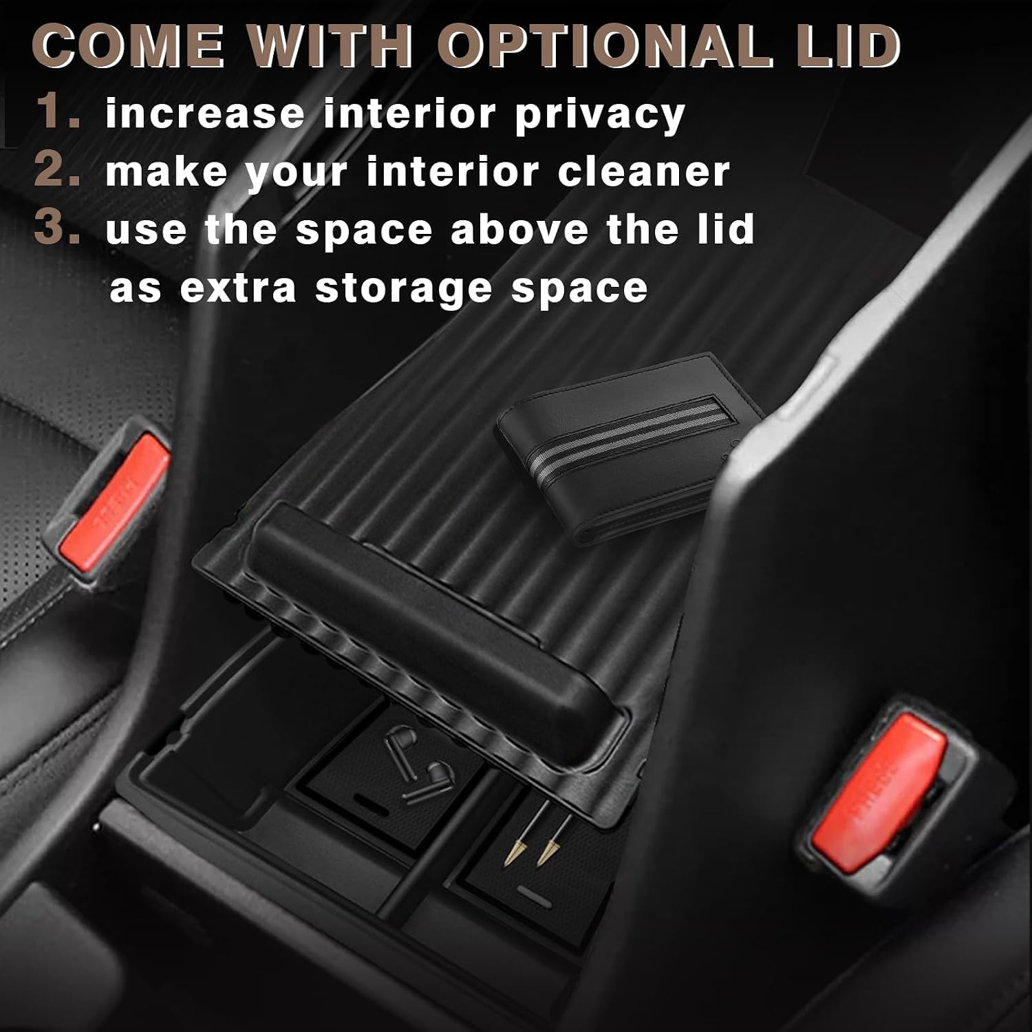 Muslogy Center Console Organizer for 2024-2026 Hyundai Kona/Kona EV(Black) image 3