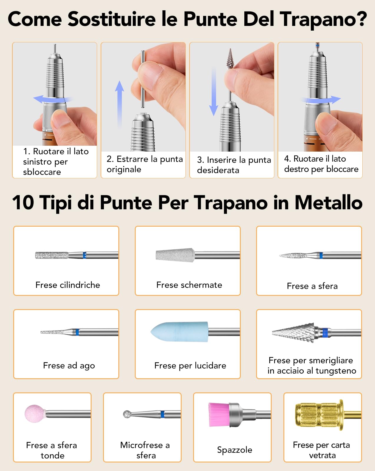 HOMEASY Fresa per Unghie Professionale 45000 Giri, Fresa Elettrica per Manicure e Pedicure con Schermo LCD HD e Pedale, Basso Rumore e Vibrazioni, Set con 10 Punte e 75 Cilindri Abrasivi