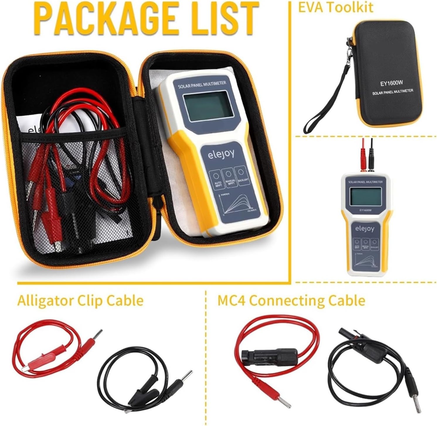 EY1600W DC/AC Power Meter 1600W Photovoltaic Panel Multimeter