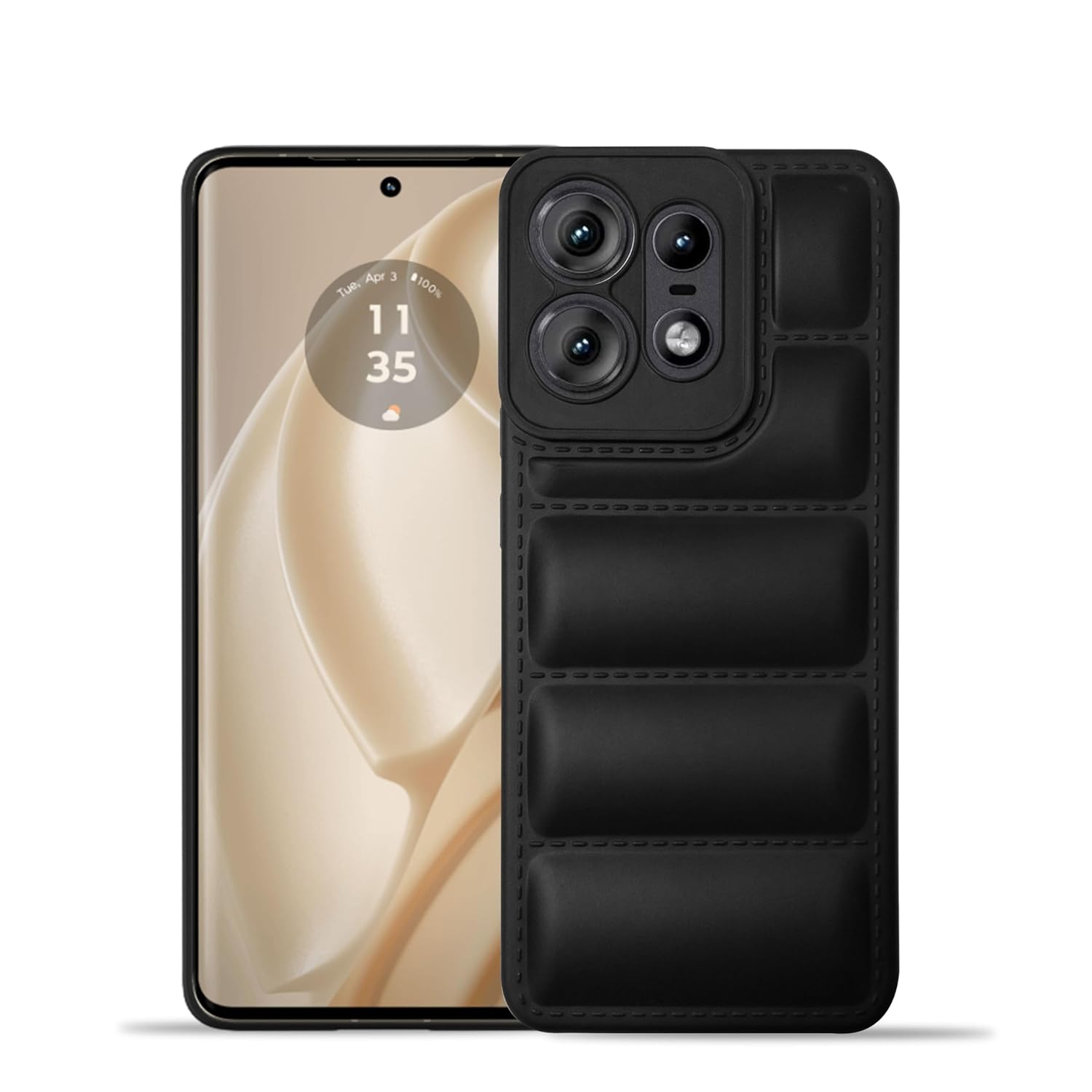 Puffer Case Camera Protection Soft Back Cover for Motorola Edge 50 Pro 5G (Black) Puffer Case Camera Protection Soft Back Cover for Motorola Edge 50 Pro 5G (Black)