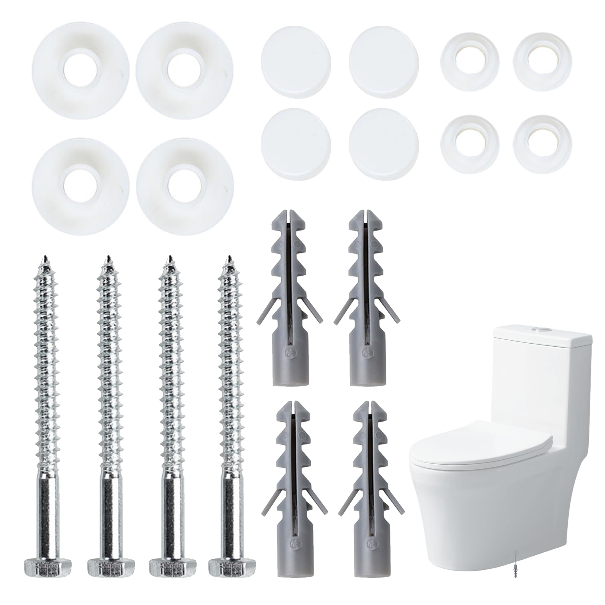 2Sets Toilet Fixing Kit, Floor Bidet Fixing Kit, Bidet Anchor Bolts Set, Universal Toilet Fixing Bolts, Floor Bidet Fixing Kit, Toilet Pan Floor Fixing Kit, Toilet Seat Replacement Parts for Home