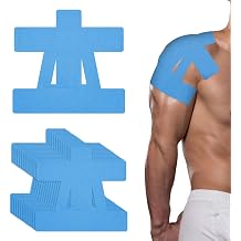 12PCS Kinesiology Tape for Shoulder, Precut Shoulder Tape for Pain Relief & Support Waterproof Elastic Sports Tapes Skin-Friendly Hypoallergenic Latex-Free Athletic Muscle Tapes for Joint Stability