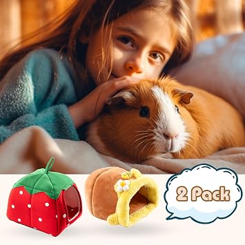 Avont 2 Pack Guinea Pig Tunnel & Hideout, Small Animal Bed
