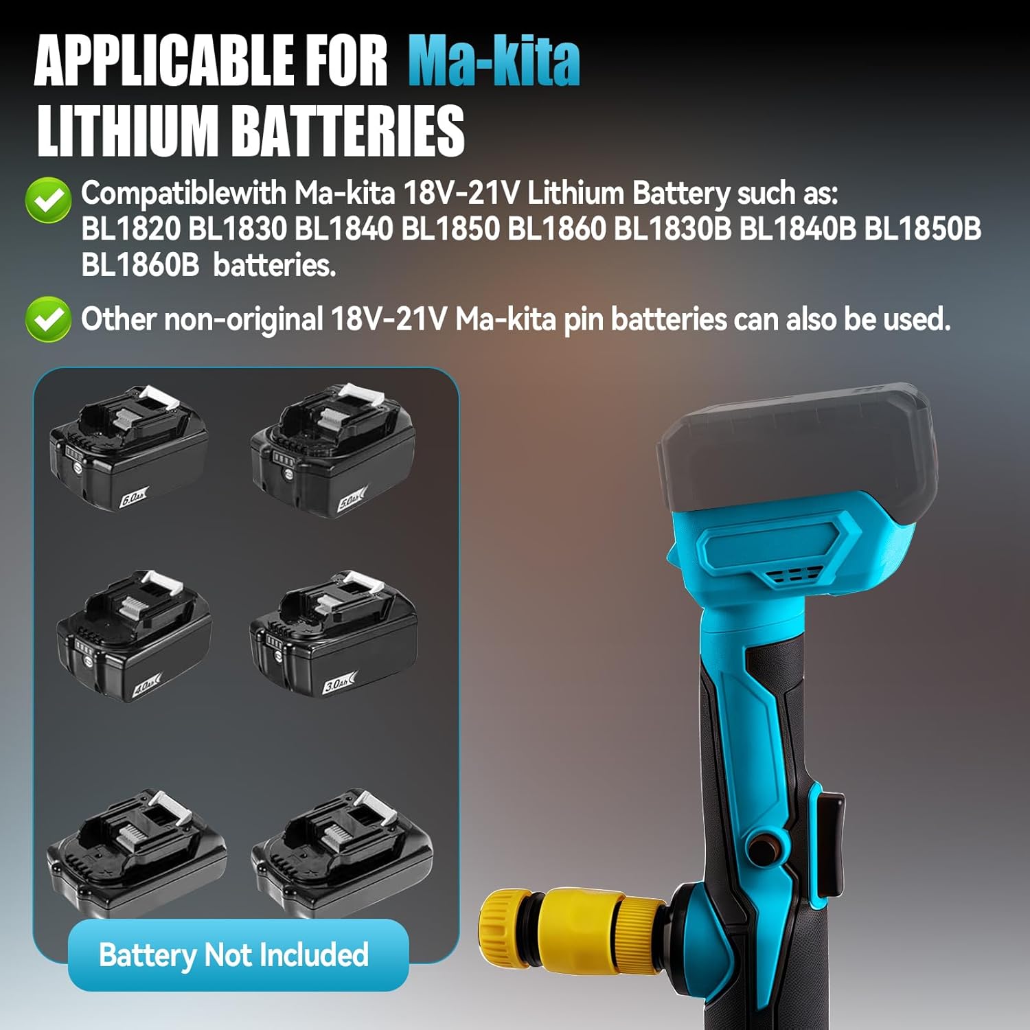 951GPH Cordless Stick Water Transfer Pump Compatible with Makita 18V Battery(NO Battery), 19000RMP Brushless Utility Sump Pump Kit with 3/4" Outlet for Pool Garden Pond Boat Draining (Ma-kita 18V)