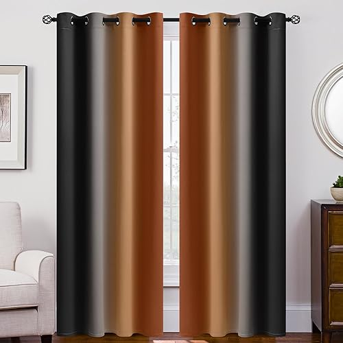 Miniatura 236 de SimpleHome Cortinas gruesas con aislamiento térmico y ojales, bloqueo de luz para oscurecer sala, dormitorio, 2 paneles, 52 x 72 pulgadas de largo,