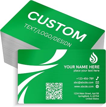 20-500 Custom Metal Business Cards Engraved Logo Text QR Code for Branding | Personalized Aluminum Double-sided Laser Engraved Business Card,Customized Company VIP Cards for Networking Promotional Gifts