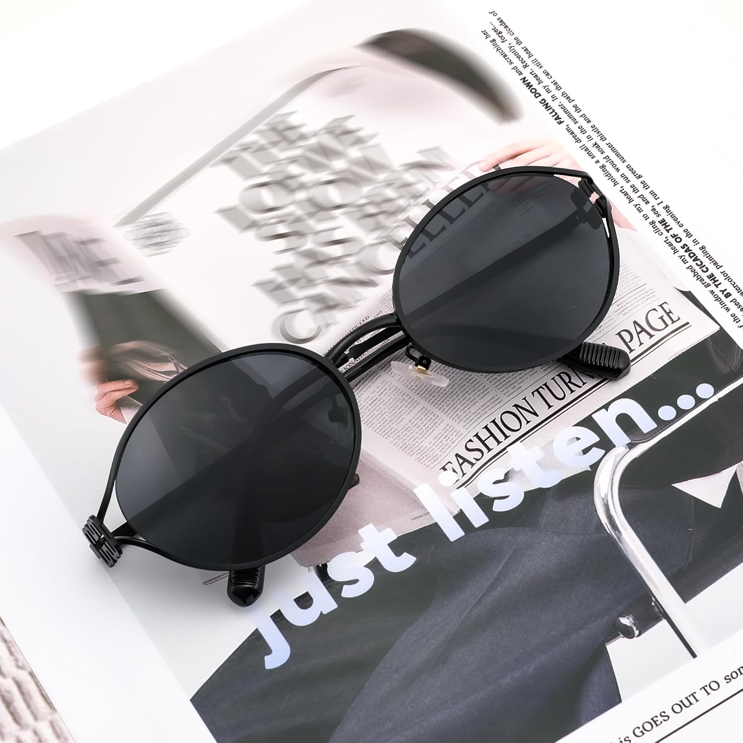 FEISEDY Retro Oval Small Sunglasses for Women Men 90s Trendy Classic Y2K Frame Round Shades UV400 Protection B9164 - Image 5