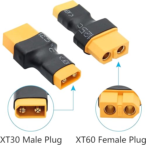 Miniatura 3 de 2 pares de adaptadores XT60 a XT30 macho hembra, XT30 a XT60 conector inalámbrico enchufe para RC FPV Drone Car Lipo NiMH cargador de batería ESC (4