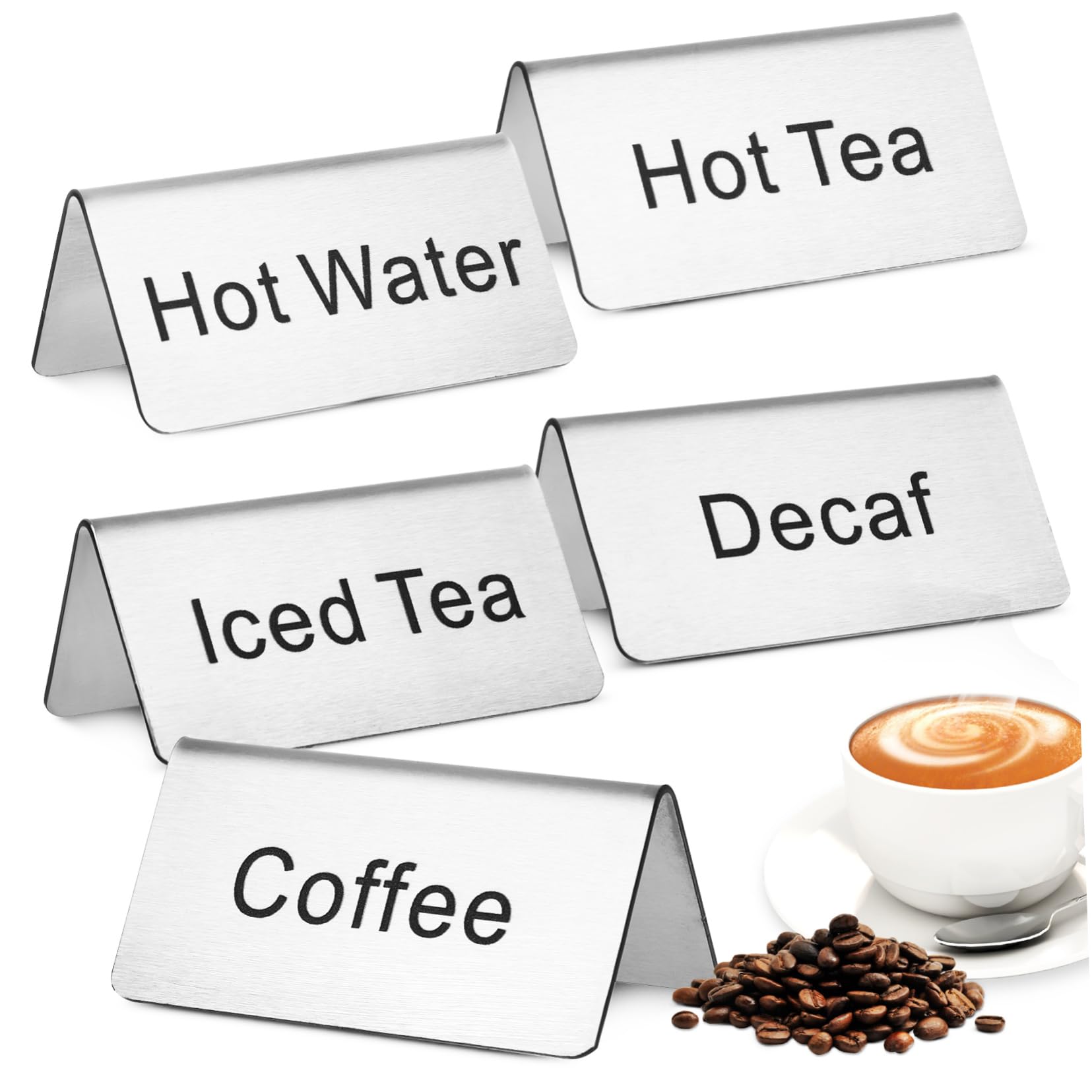 Cabilock 5pcs Mini Table Tent Signs Stainless Signs Buffet Food Service for Restaurant