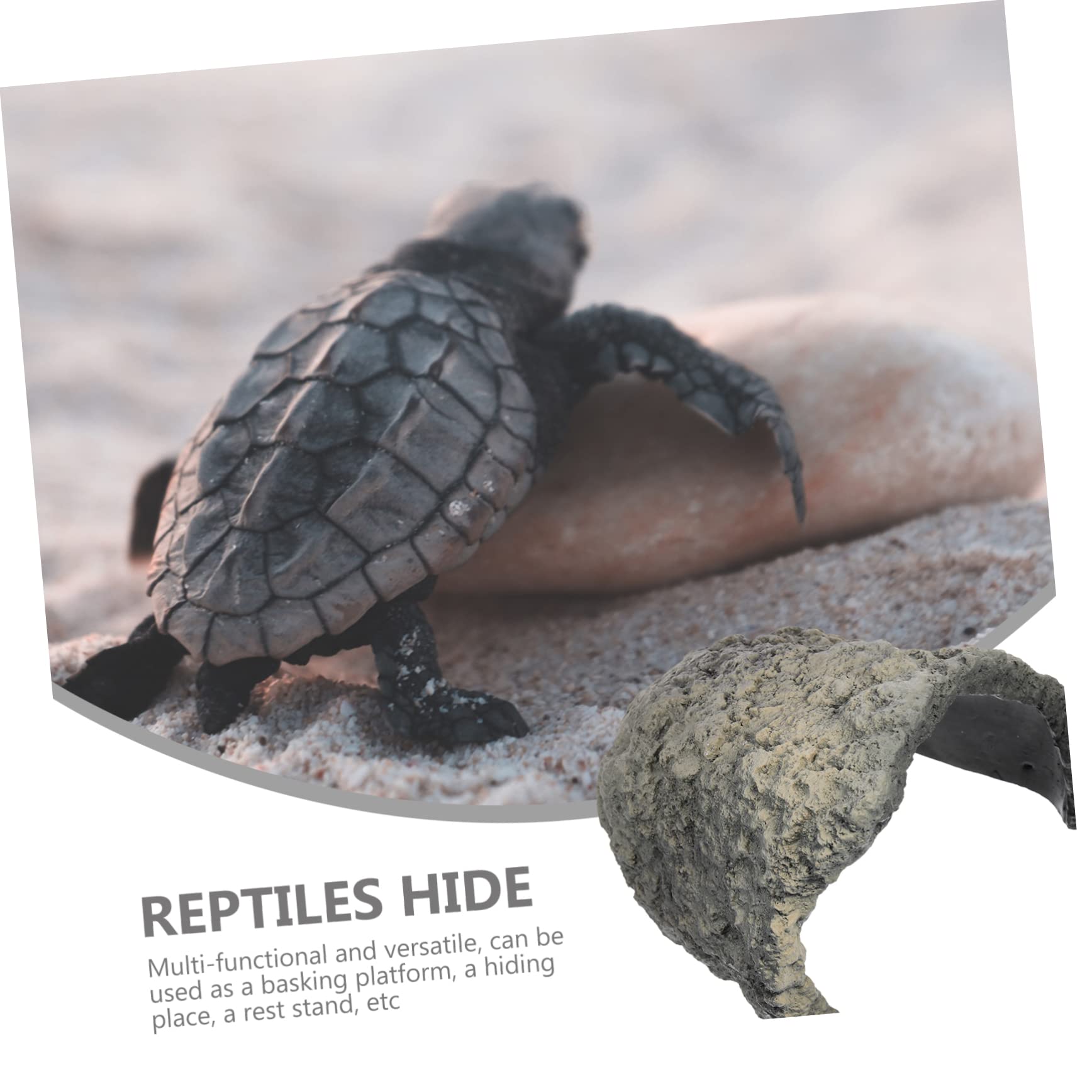 Refugio de Resina para Reptiles, Decoración de Cueva de Terrario | Ligero y Fácil de Transportar, para Reptiles y Tortugas, Accesorio de Hábitat para Terrarios