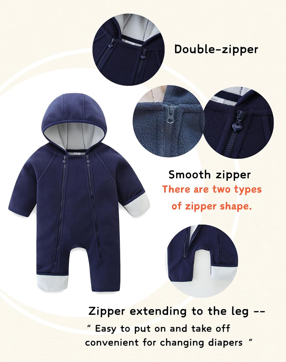 Newborn Baby Fleece Jumpsuit Girls Boys Winter Hooded Coverall Romper Cute Baby Snowsuit Clothes - Image 5