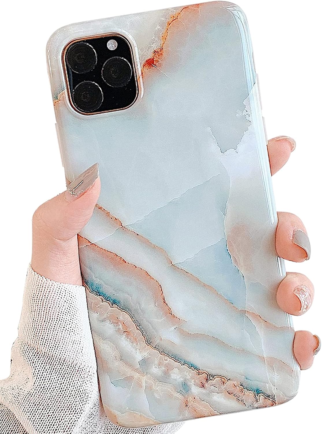 J.west Design for iPhone 12 Pro Max Case for Women,Grey Marble Print Pattern Design Cute Graphics Stone Slim Protective Sturdy Women Girls Soft Silicone Phone Cases Cover for iPhone 12 Pro Max 6.7"