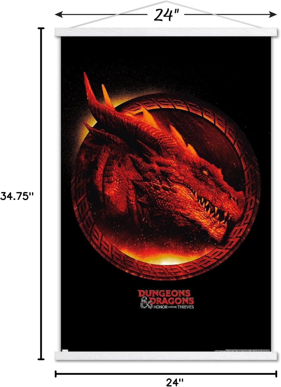 Trends International Dungeons & Dragons: Honor Among Thieves - Dragon Wall Poster, 22.37" x 34.00", Print and White Hanger Bundle
