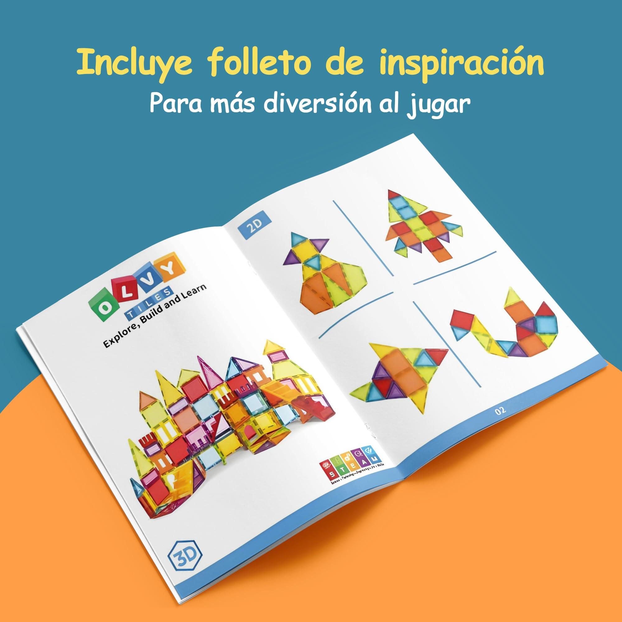 Olvy Bloques Magnéticos Montessori Juguetes - 74 Ladrillos Magnéticos para Niños - Juego de Construcción Magnética Desde 3 Años - Bloques Magnéticos de Smart Playground (74 Ladrillos Magnéticos)