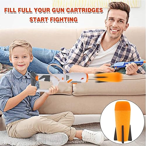 Miniatura 2 de EKIND Paquete de 8 mega repuestos de misiles para lanzacohetes de juguete, munición de espuma compatible con Nerf N-Strike Elite Series