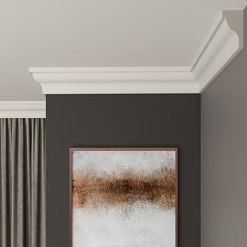 Decorative Coving for Ceilings, Premium Extruded Polystyrene Cornice Coving, Lightweight Ceiling Moulding Trim, Flexible and Durable Ceiling Cornice Trim CS02, Sample 20cm