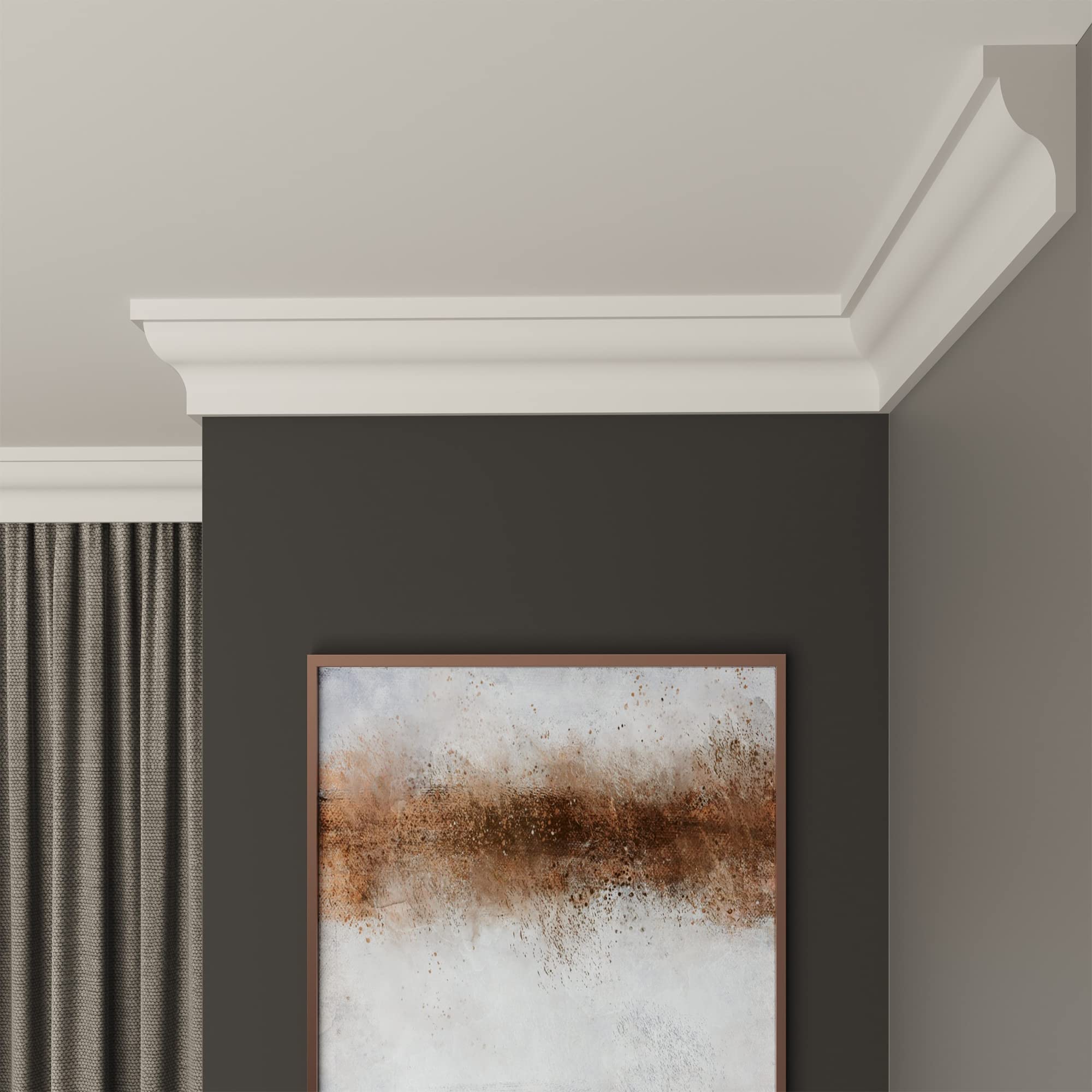 FAST DECOR Decorative Coving for Ceilings, Premium Extruded Polystyrene Cornice Coving, Lightweight Ceiling Moulding Trim, Flexible and Durable Ceiling Cornice Trim (CS02, 6M (3 Length))