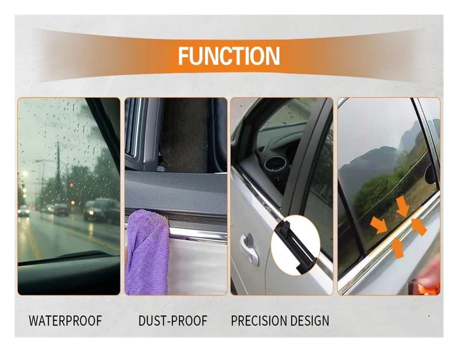 Guarnizioni per finestrini Auto Hyundai Tucson IX35 2010-2015 Hatchback, 4 Pezzi, Gomma per Porte Esterne.