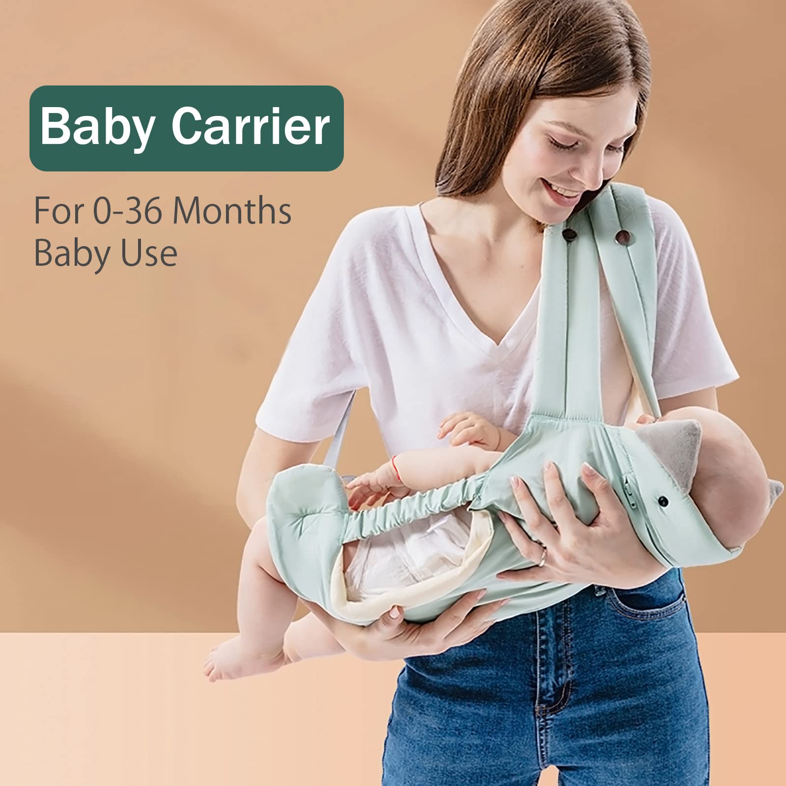 SONARIN 4-in-1 Leichte Babytrage,Baumwolle Atmungsaktive Babytragetasche Ergonomisch Kindertrage Baby Tragesystem für Neugeborene ab Geburt 0-36 Monate,Bauchtrage Rückentrage(Blau)