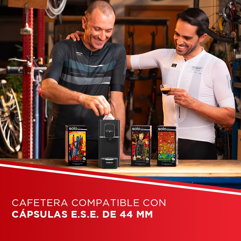 Polti Coffea S15B Máquina de Café Espresso, Compatible con Monodosis E.S.E. de 44 mm, Depósito de 0,85 L, Presión de Bomba de 19 bares, Color Negro