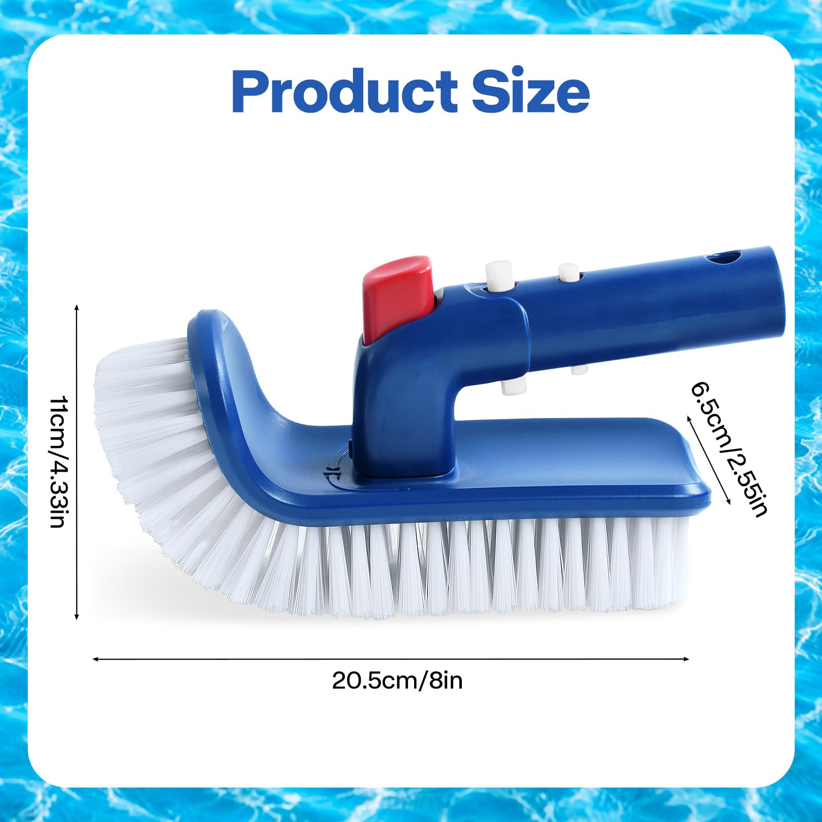 Tête de Brosse Piscine Rotative 180 Degrés, Brosse d'Angle pour Piscines et Carrelages