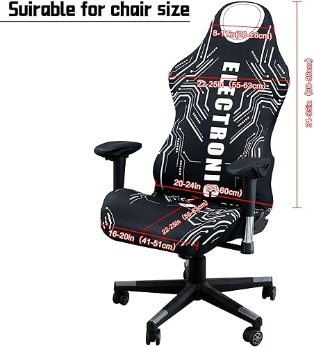 Miniatura 2 de Fundas para sillas de videojuegos, funda elástica para silla de computadora, funda ergonómica para silla de oficina, para protección contra arañazos