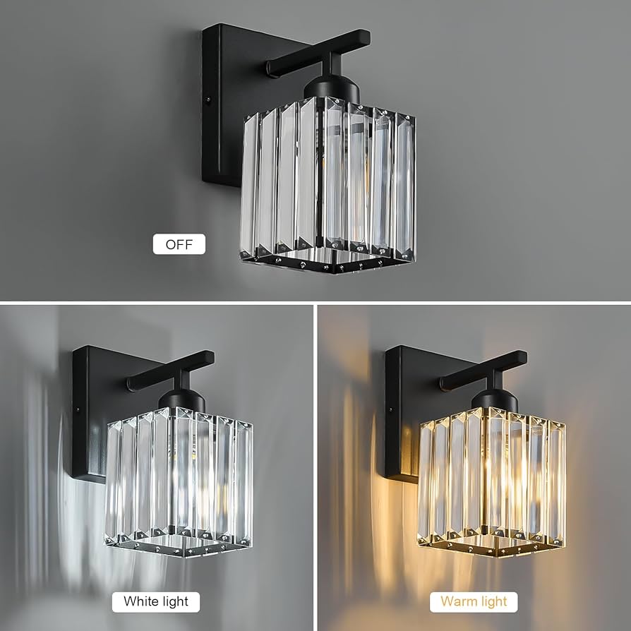 FDPBY Modern Wall Sconce Set of Two Indoor Wall Lamp Black