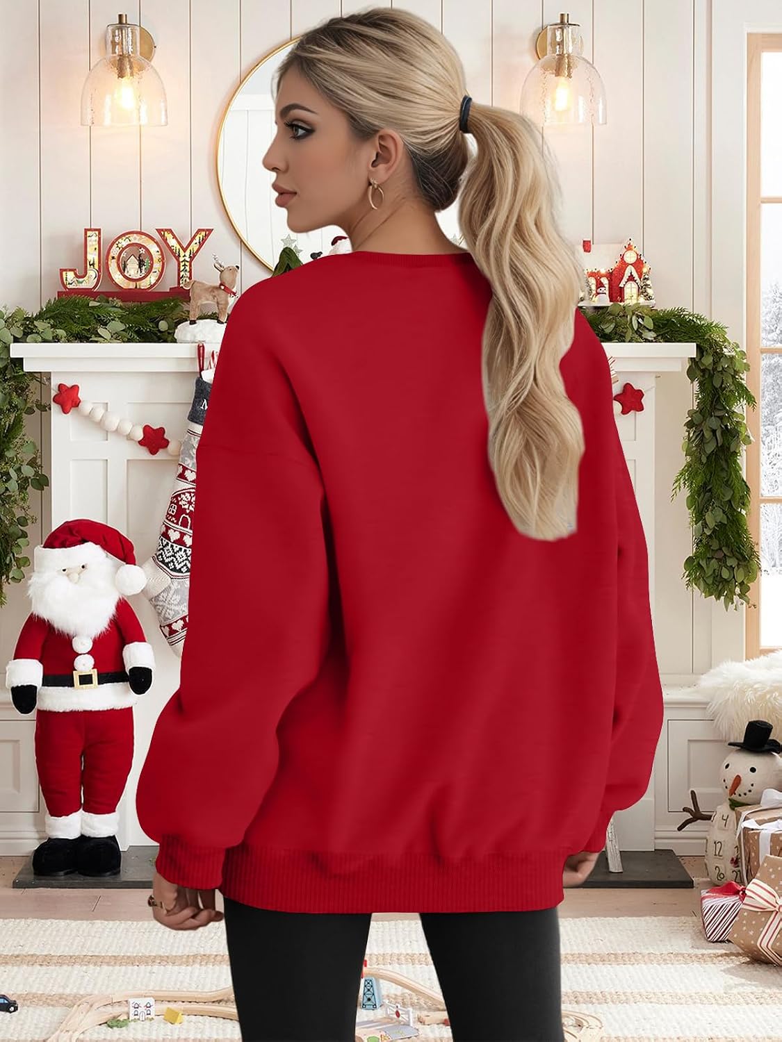 Christmas Sweatshirts for Women Merry Christmas Plaid Pullover Sweatshirts Holiday Vacation Graphic Tees Tops