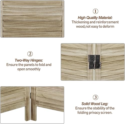 Miniatura 3 de Babion Divisor de habitación de 8 paneles, separador de habitación de madera de pared temporal, separadores de habitación plegables extra anchos y
