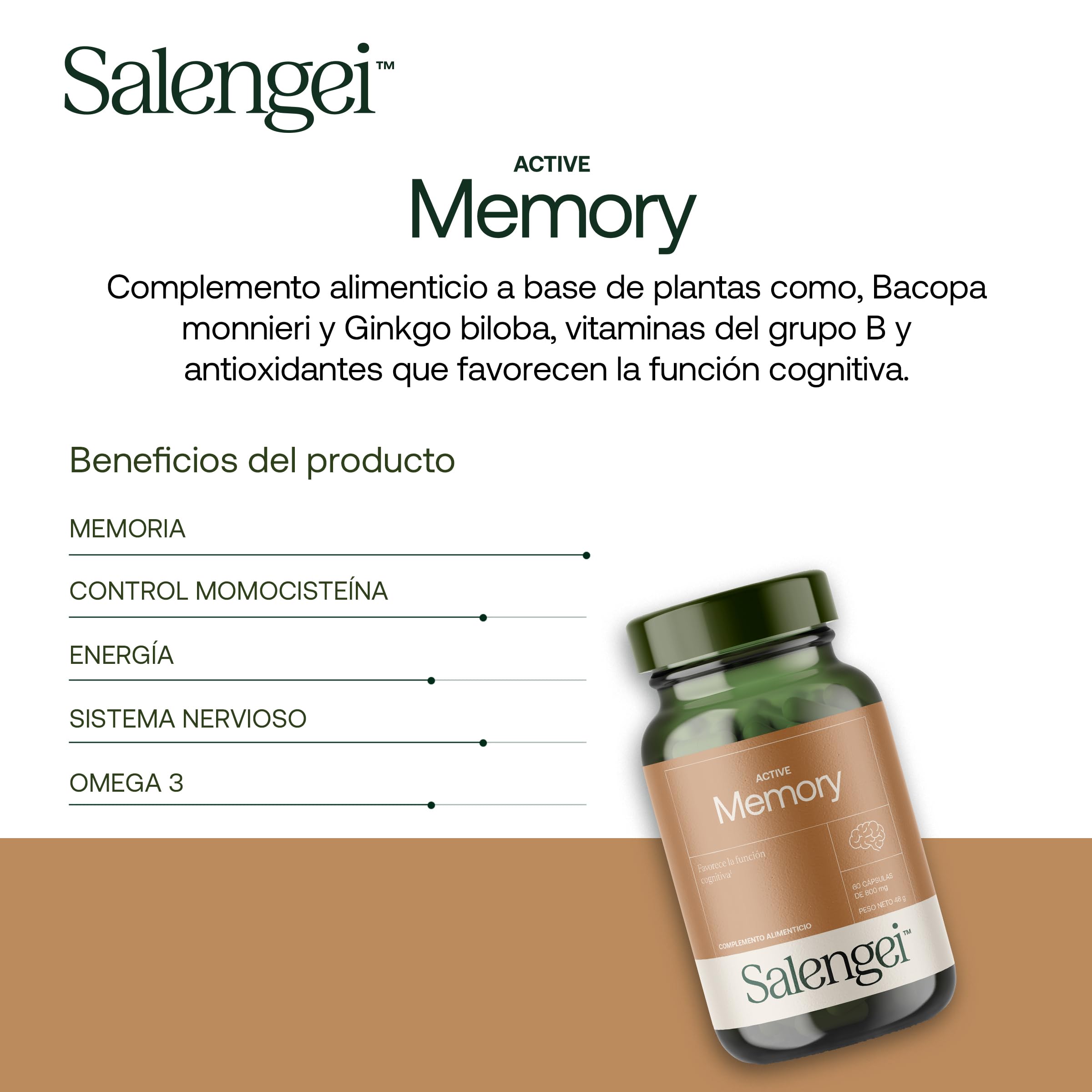ACTIVE MEMORY – Memofenolo (Polifenoli) | Longvida (Curcumina) | A base vegetale, vitamine del gruppo B e antiossidanti | Supporta le funzioni cognitive, la memoria e la concentrazione |