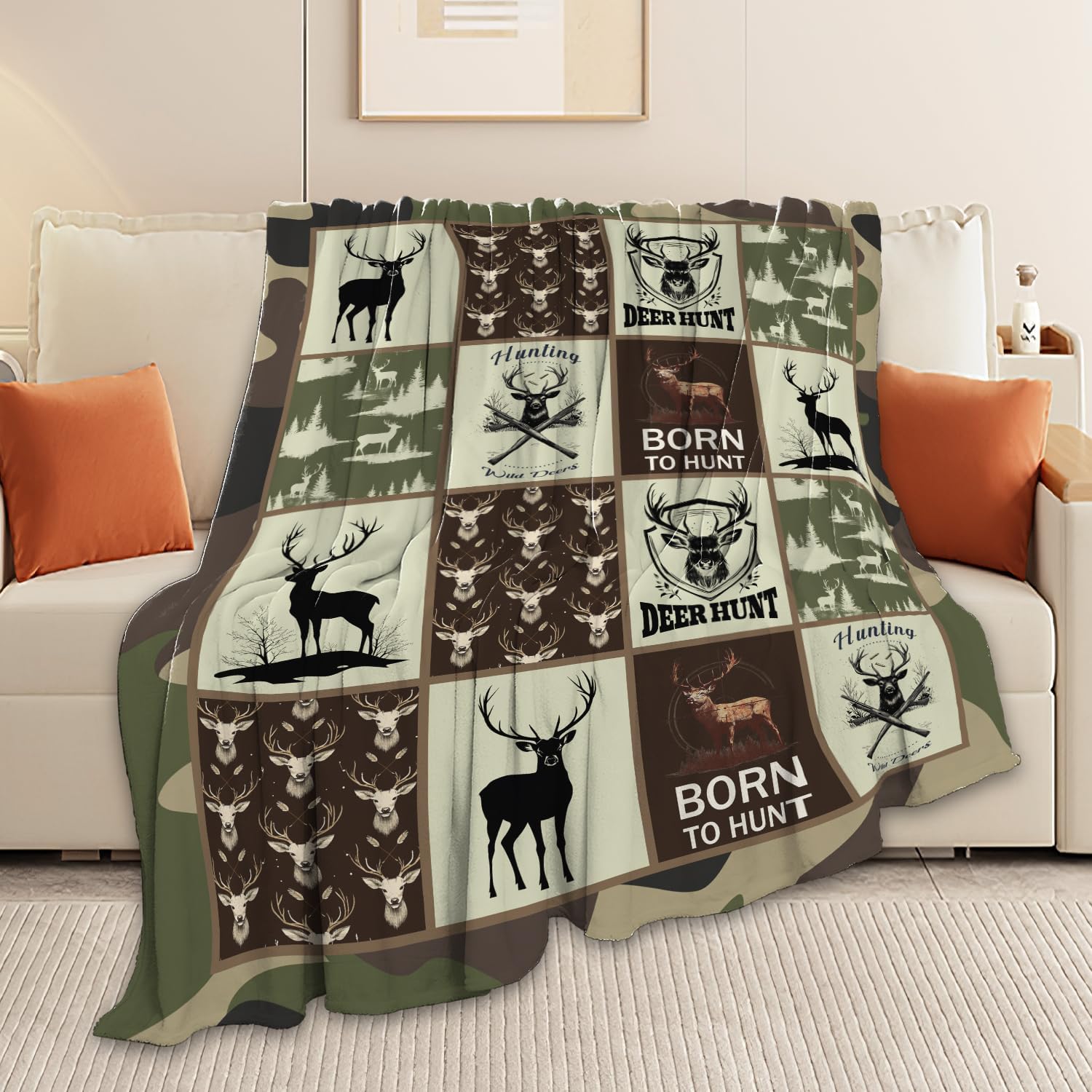 Deer Hunting Blanket Hunt Deer Throw Blanket Gifts for Girls Women Kids Boys Adults Men Super Soft Cozy Plush Fluffy Fuzzy Fleece Blanket Home Decor 40''X50'' image 5