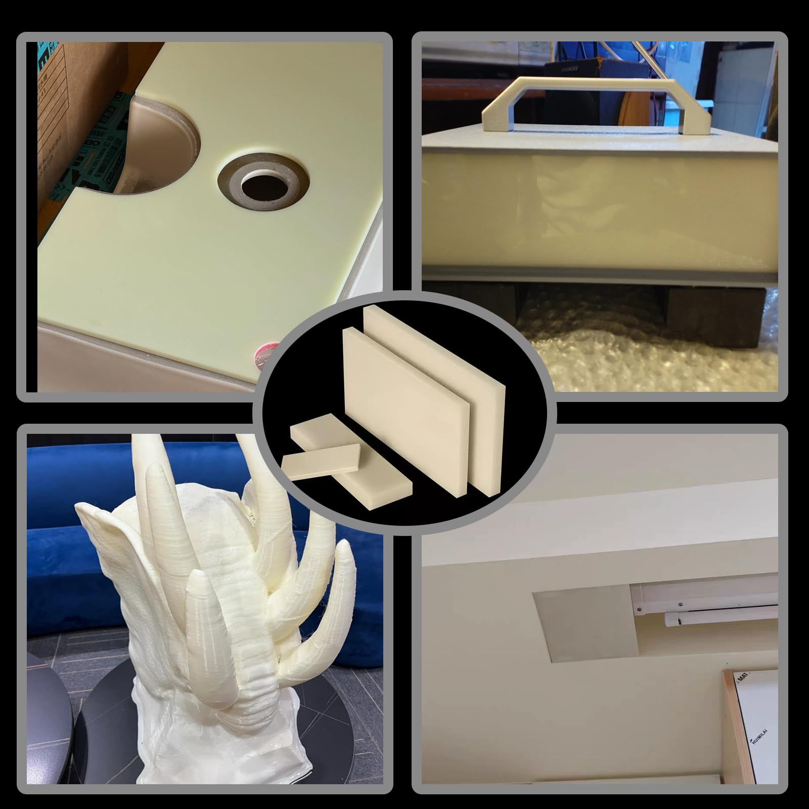 Piastra in plastica ABS Beige 500x500mm, Spessore 1-30mm – Resistente, Durevole per DIY, Artigianato, Prototipazione, Segnaletica, Tagli Personalizzati, Uso Industriale,500 * 500 * 10mm
