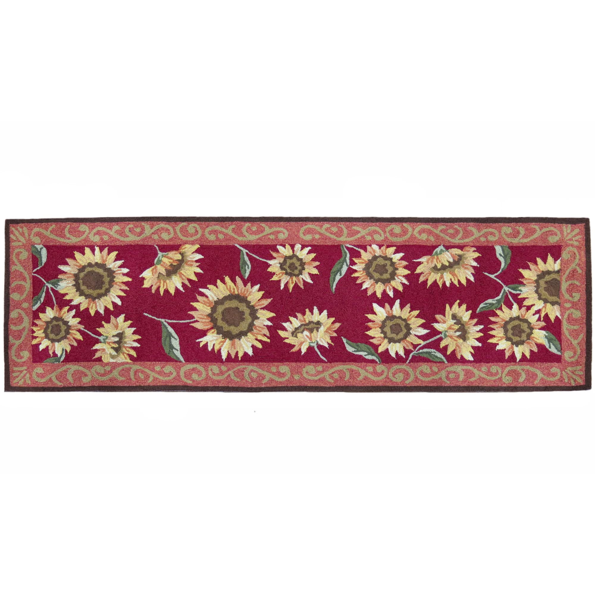 Hand Hooked Provence Sunflowers Area Rug