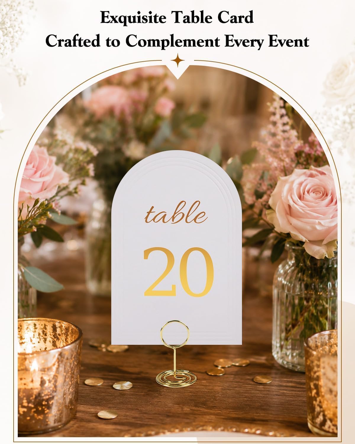 Uniclife Arch Wedding Table Numbers 1-20 with Head Table Double Sided Signs