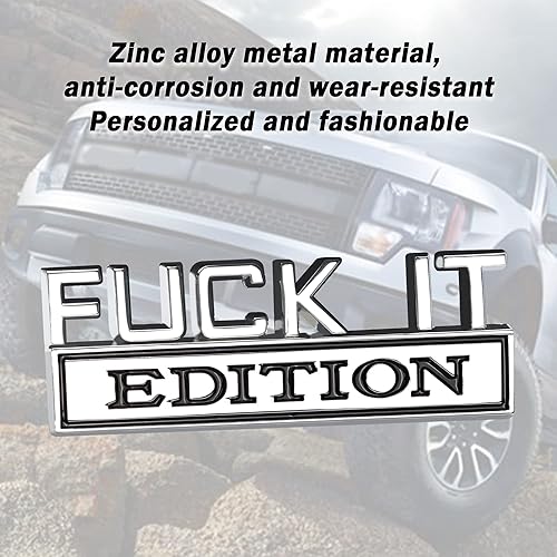 Miniatura 4 de Fuck IT Edition - Adhesivo con emblemas 3D, calcomanía para exterior de automóvil, calcomanía 3D para guardabarros de automóvil, apto para todos los